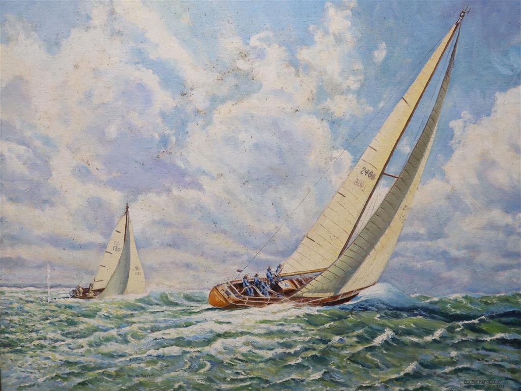 W. Bennett Yacht racing 60 x 75cm